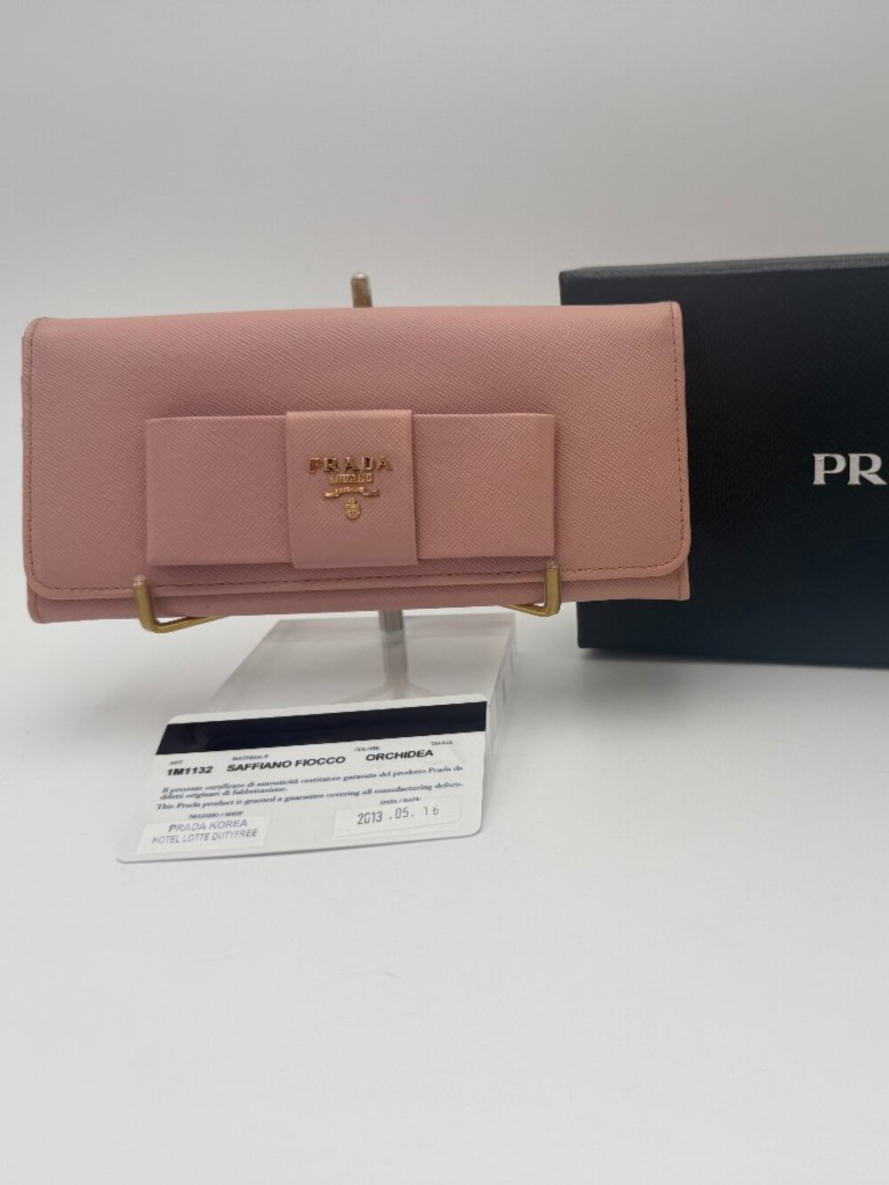PRADA | Orchidea Saffiano Bow Wallet (2013)